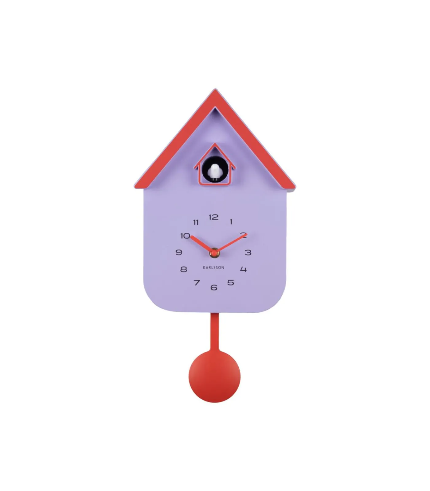 Wandklok Dupla Color Cuckoo - Paars - 21.5x21.5x41.5cm Klokken