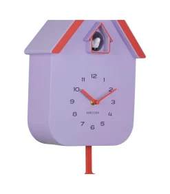 Wandklok Dupla Color Cuckoo - Paars - 21.5x21.5x41.5cm Klokken