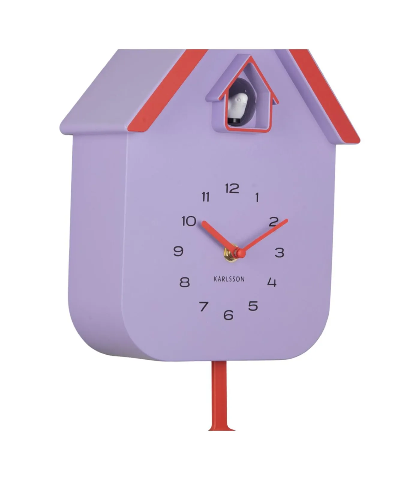Wandklok Dupla Color Cuckoo - Paars - 21.5x21.5x41.5cm Klokken
