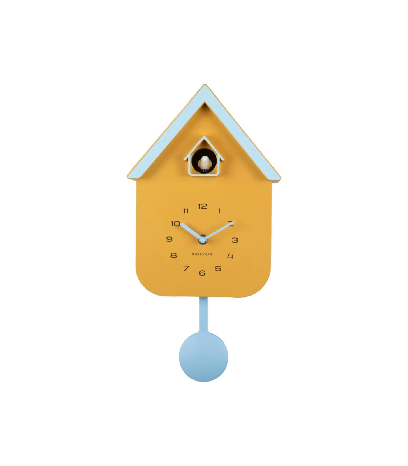 Clearance Wandklok Dupla Color Cuckoo - Geel - 21.5x21.5x41.5cm Klokken