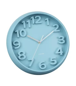 Clearance Wandklok Elevated Classic Numbers - Mistig blauw - 5x33.5x33.5cm Klokken