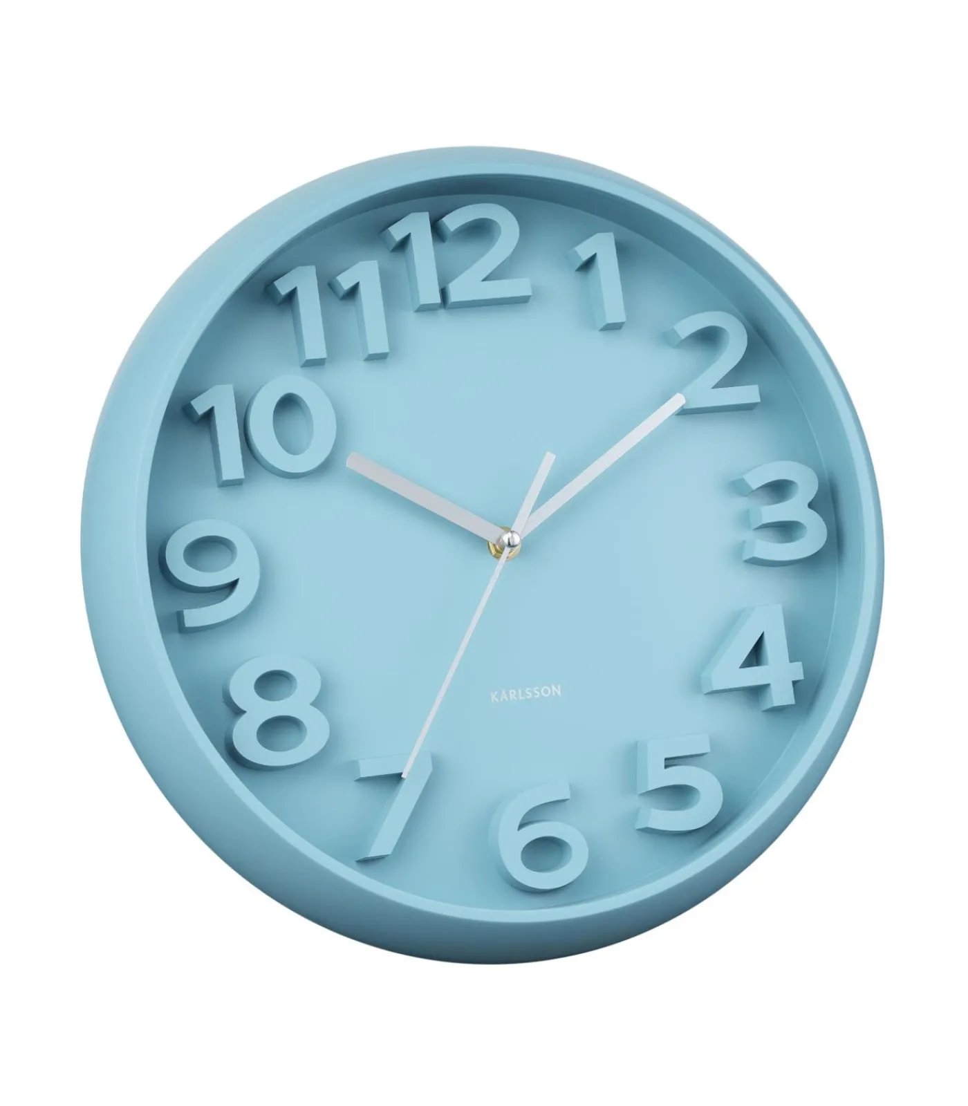 Clearance Wandklok Elevated Classic Numbers - Mistig blauw - 5x33.5x33.5cm Klokken