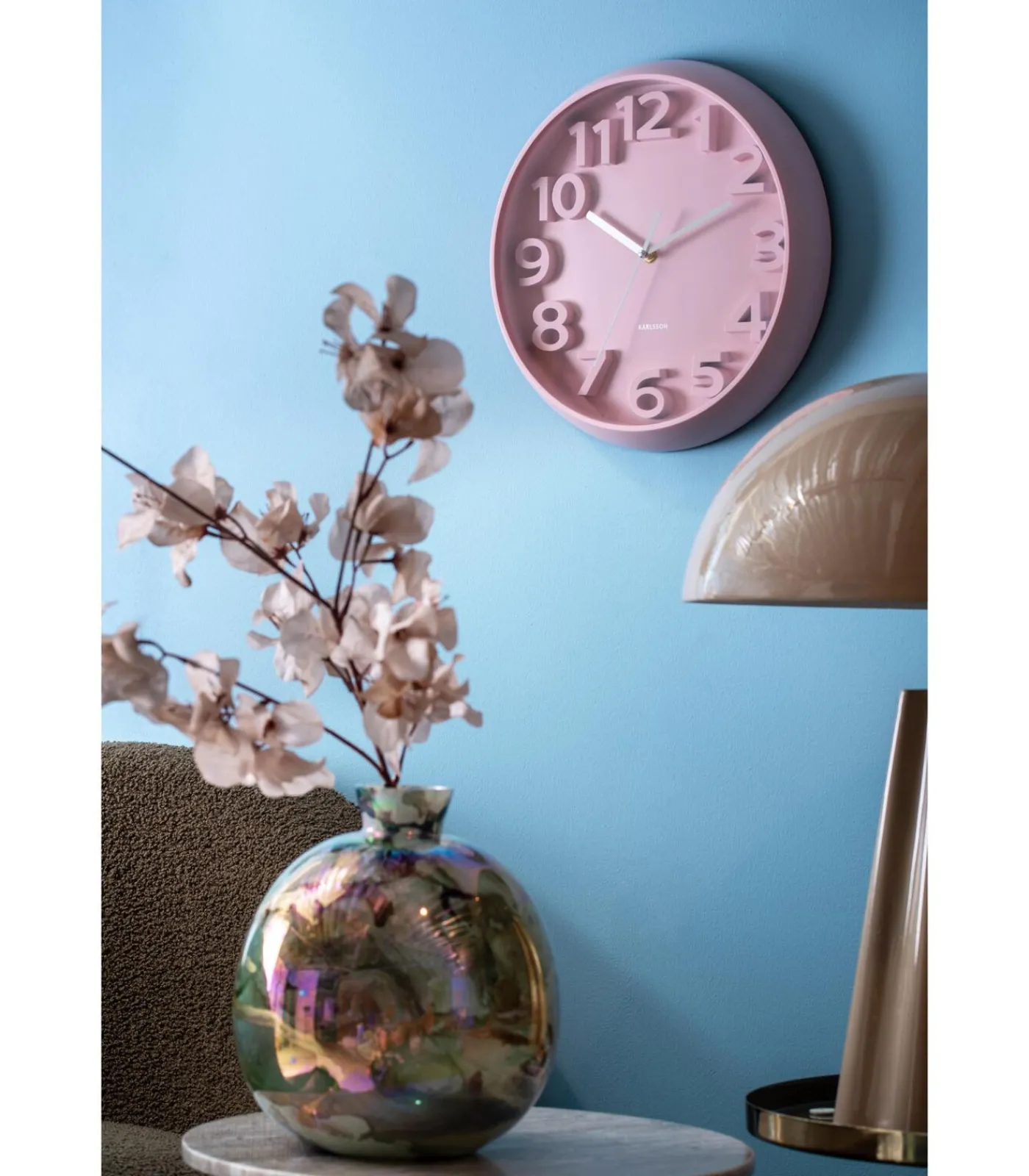 New Wandklok Elevated Classic Numbers - Zachtroze - 5x33.5x33.5cm Klokken