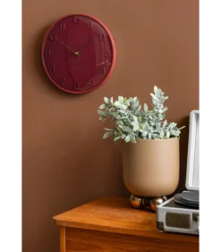 New Wandklok Fuerte Dome - Rood - 30.5x30.5x30.5cm Klokken