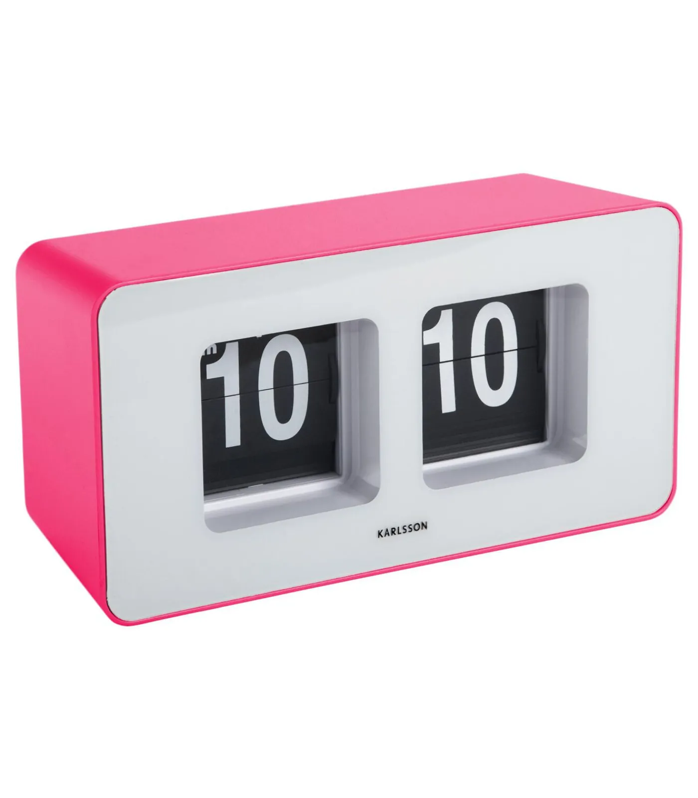 Outlet Wandklok Funky Flip - Helderroze - 7x17.7x9.2cm Klokken
