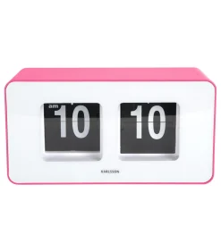 Outlet Wandklok Funky Flip - Helderroze - 7x17.7x9.2cm Klokken