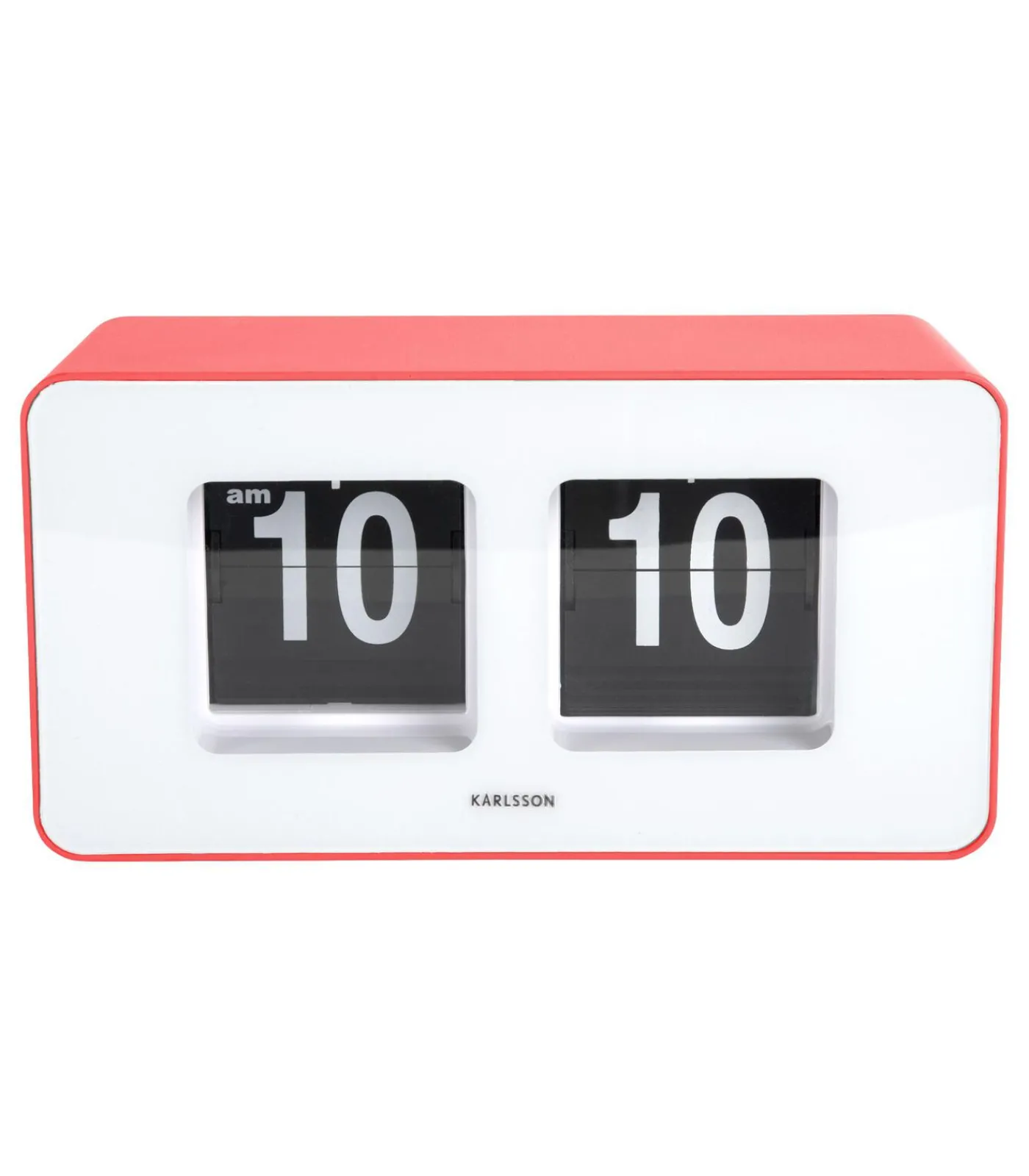 Wandklok Funky Flip - Scarlet rood - 7x17.7x9.2cm Klokken