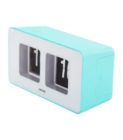 Wandklok Funky Flip - Turquoise - 7x17.7x9.2cm Klokken