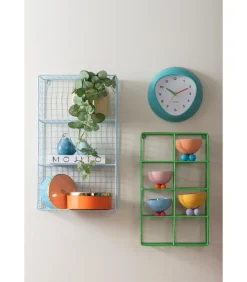 Online Wandklok Funky Vibes - Turquoise - 4.4x25.5x25.5cm Klokken