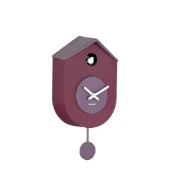 Outlet Wandklok Grato Cuckoo - Donkerpaars - 9.2x17.5x33.2cm Klokken