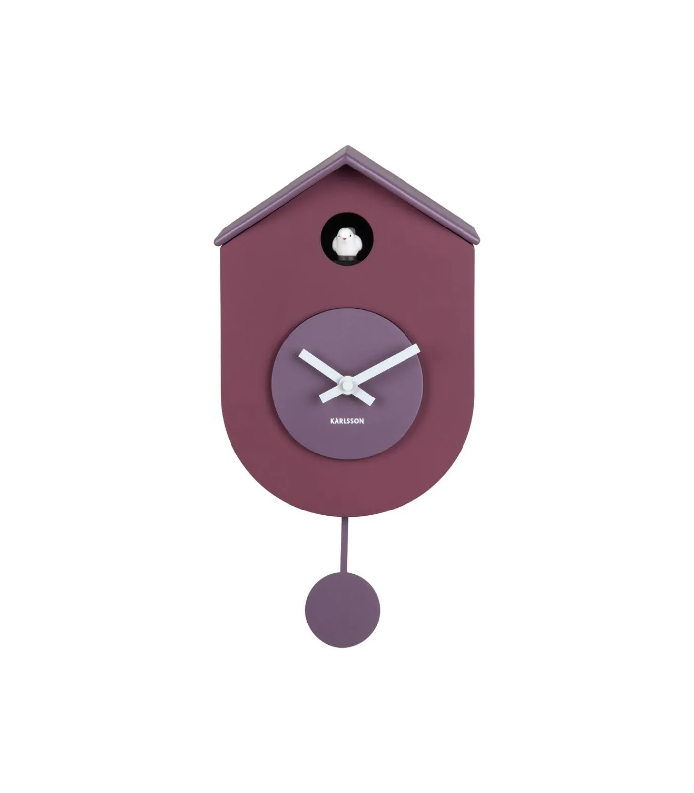 Outlet Wandklok Grato Cuckoo - Donkerpaars - 9.2x17.5x33.2cm Klokken