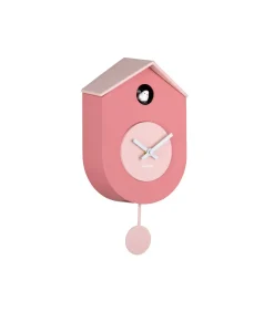 Hot Wandklok Grato Cuckoo - Lichtroze - 9.2x17.5x33.2cm Klokken