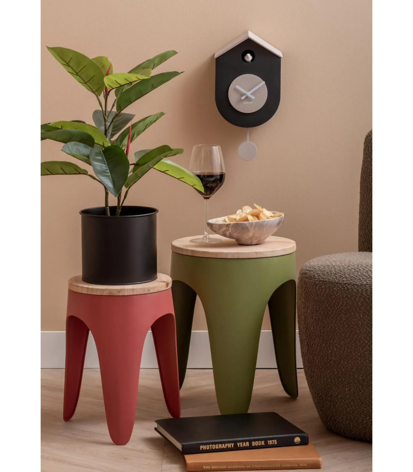 Online Wandklok Grato Cuckoo - Warmgrijs - 9.2x17.5x33.2cm Klokken