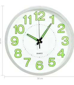 Clearance Wandklok lichtgevend 30 cm wit Klokken