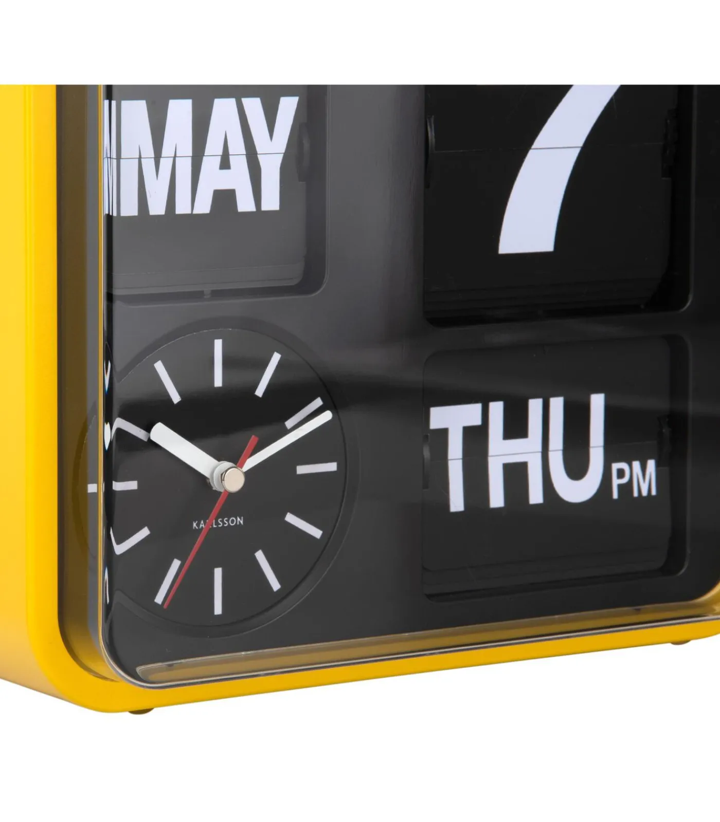 New Wandklok Mini Flip - Okergeel - 10x24x24cm Klokken