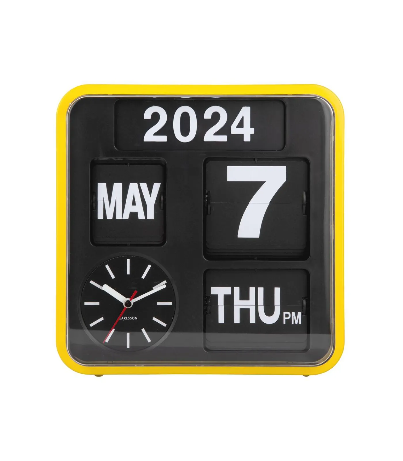 New Wandklok Mini Flip - Okergeel - 10x24x24cm Klokken