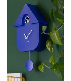 Sale Wandklok Modern Cuckoo - Blauw - 8.5x21.5x41cm Klokken