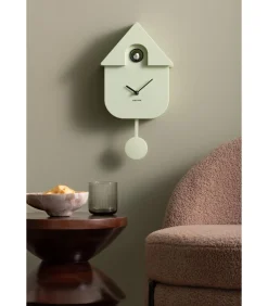 Outlet Wandklok Modern Cuckoo - Zachtgroen - 8.5x21.5x41cm Klokken