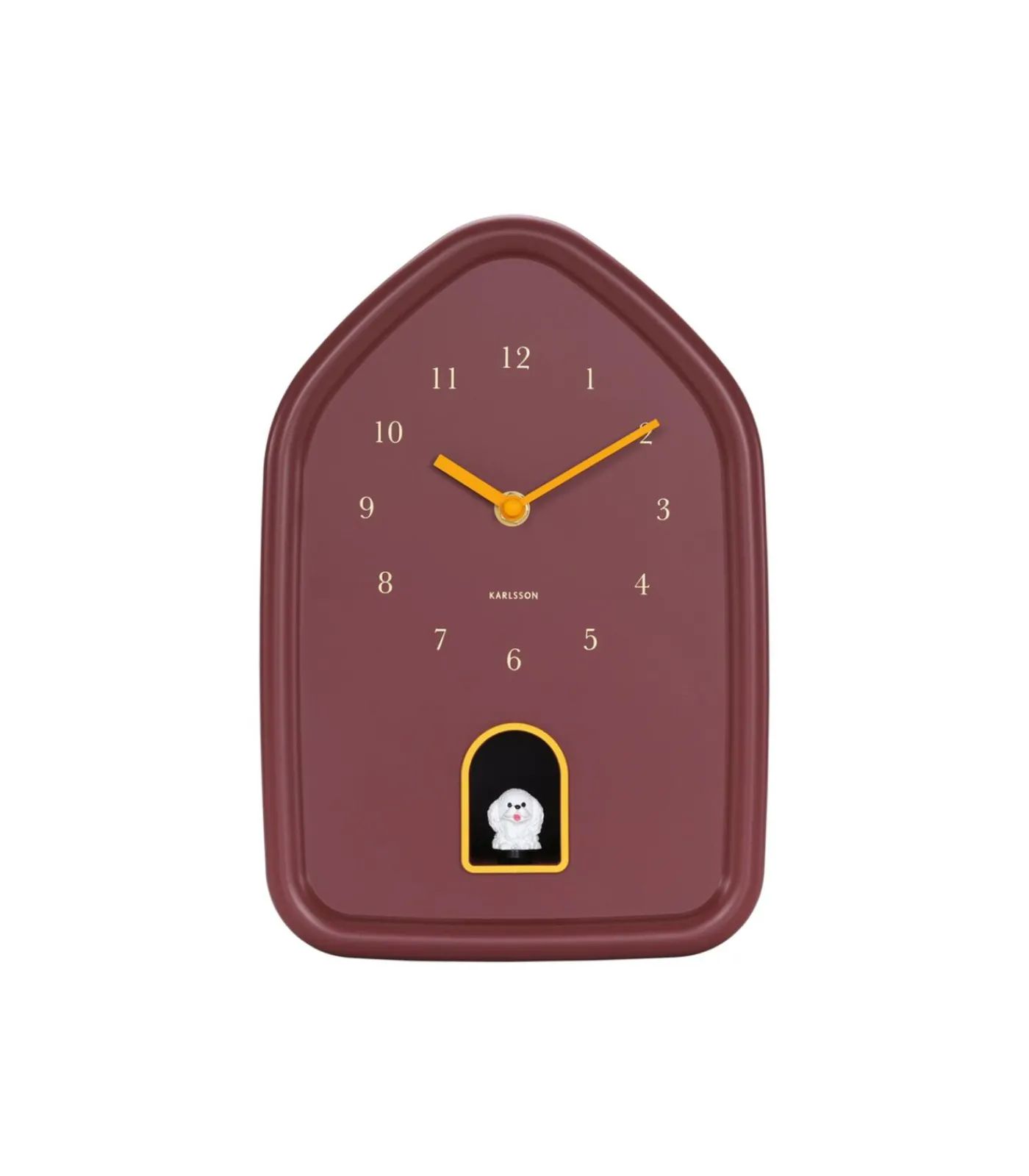 Online Wandklok Modern Doggy - Rood - 29.1x20x29.1cm Klokken