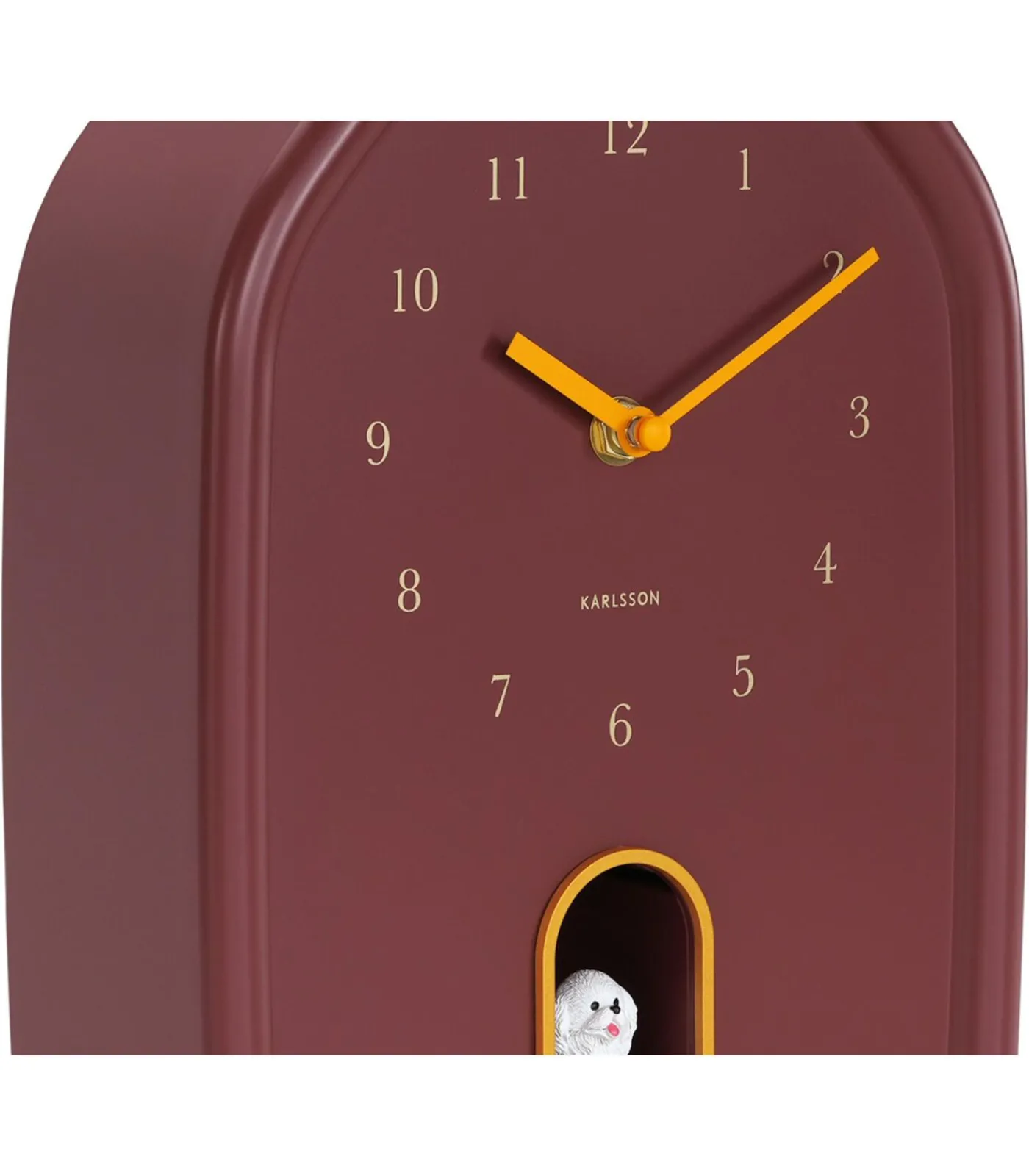 Online Wandklok Modern Doggy - Rood - 29.1x20x29.1cm Klokken