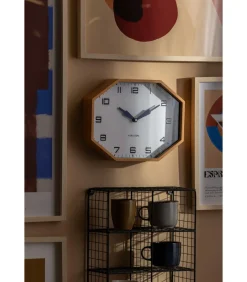 New Wandklok Modern Factory Octagon - Geel - 32x32x26cm Klokken