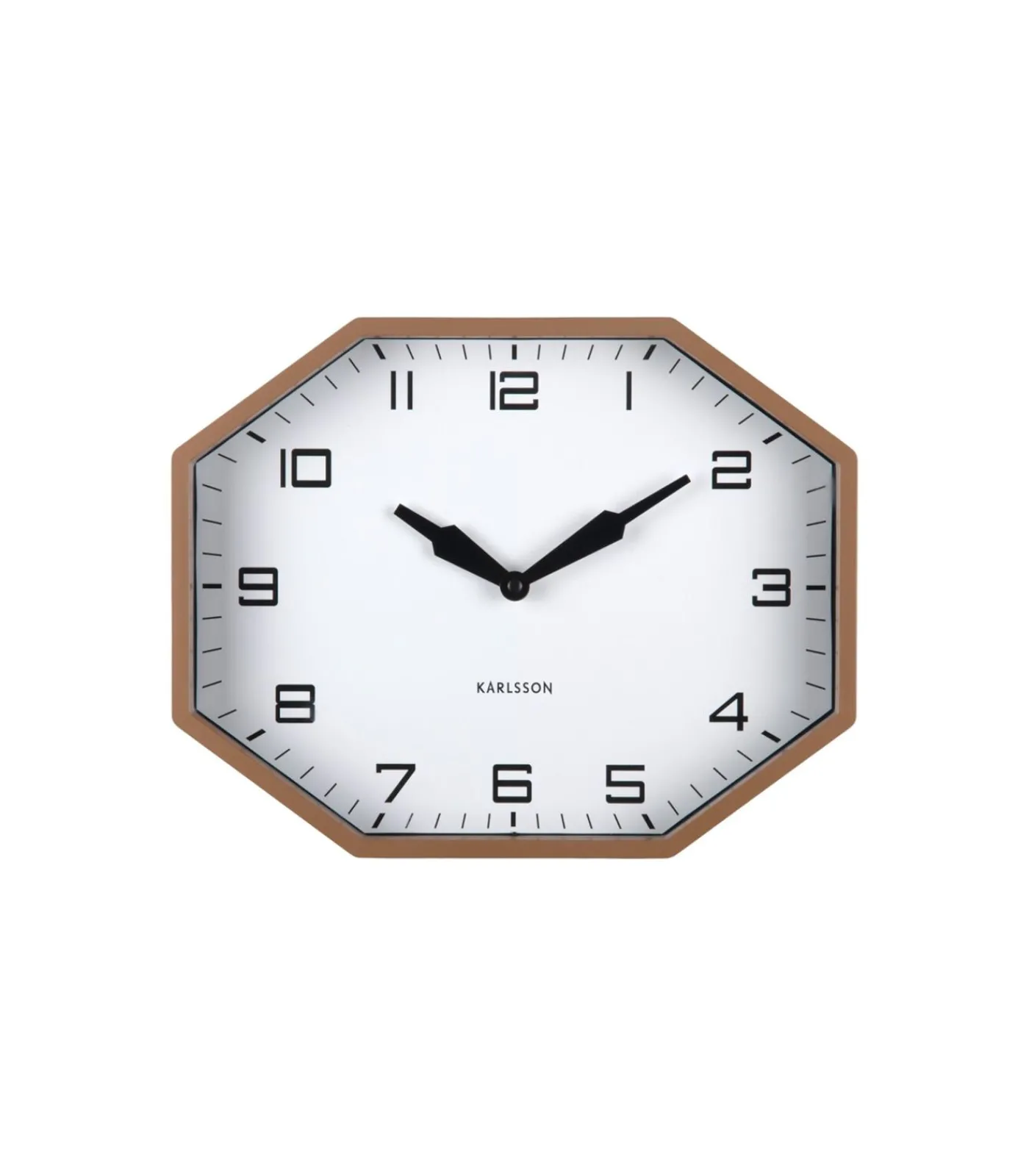 New Wandklok Modern Factory Octagon - Bruin - 32x32x26cm Klokken