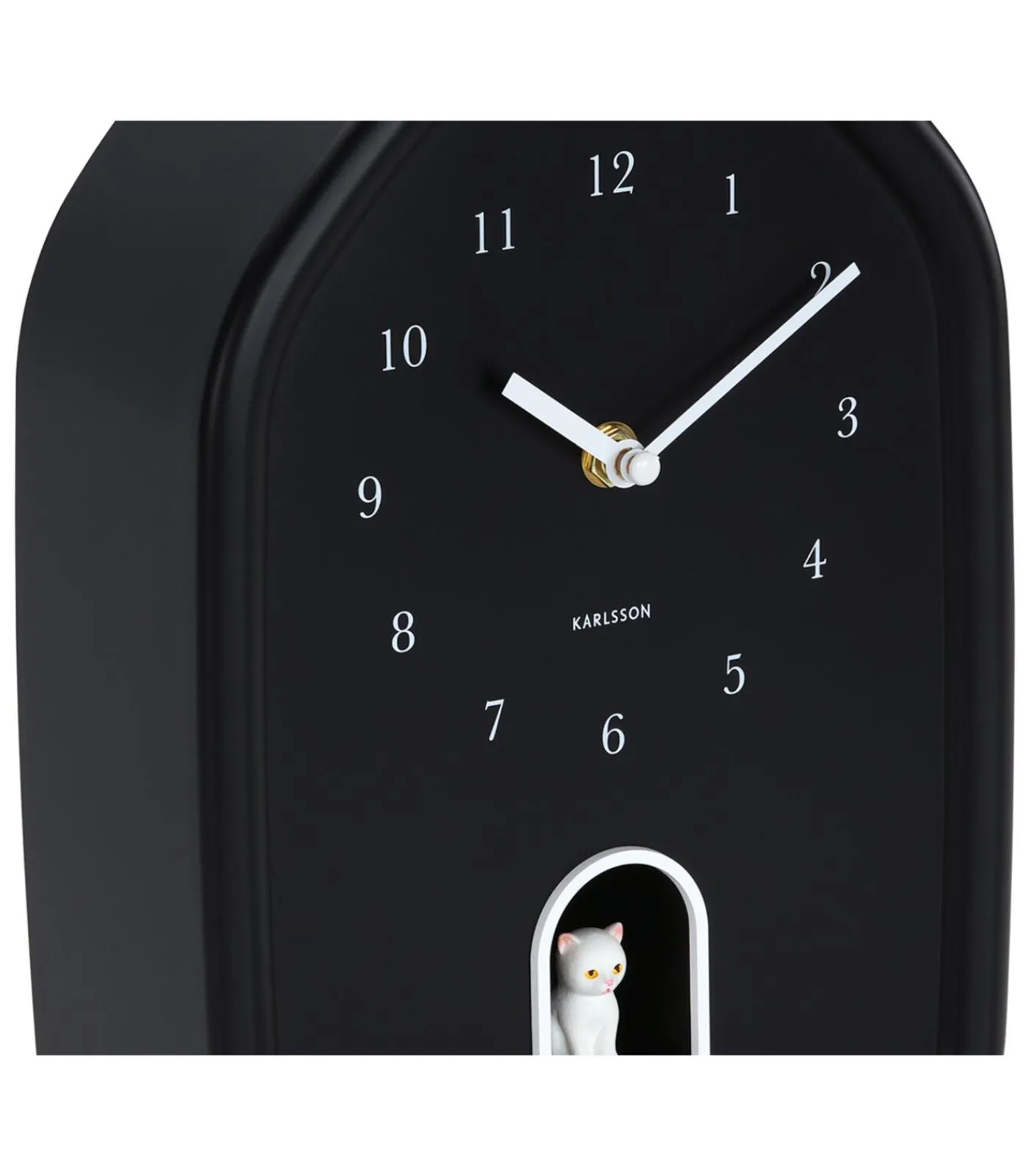 Hot Wandklok Modern Kitty - Zwart - 29.1x20x29.1cm Klokken