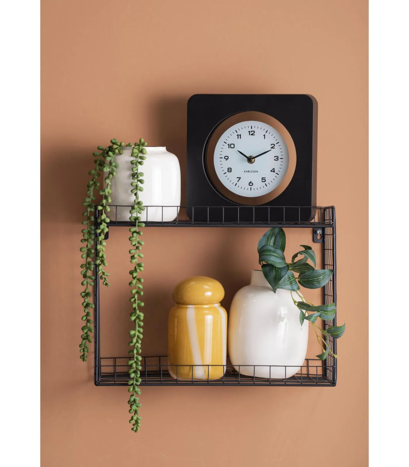 Sale Wandklok New Vintage - Mat zwart - 4.4x22x22cm Klokken