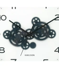 Sale Wandklok Open Gear - Geel - 40.8x40.8x40.8cm Klokken