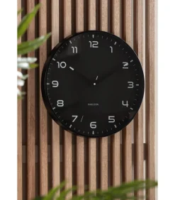 Clearance Wandklok Orgullo - Mat zwart - Ø40cm Klokken