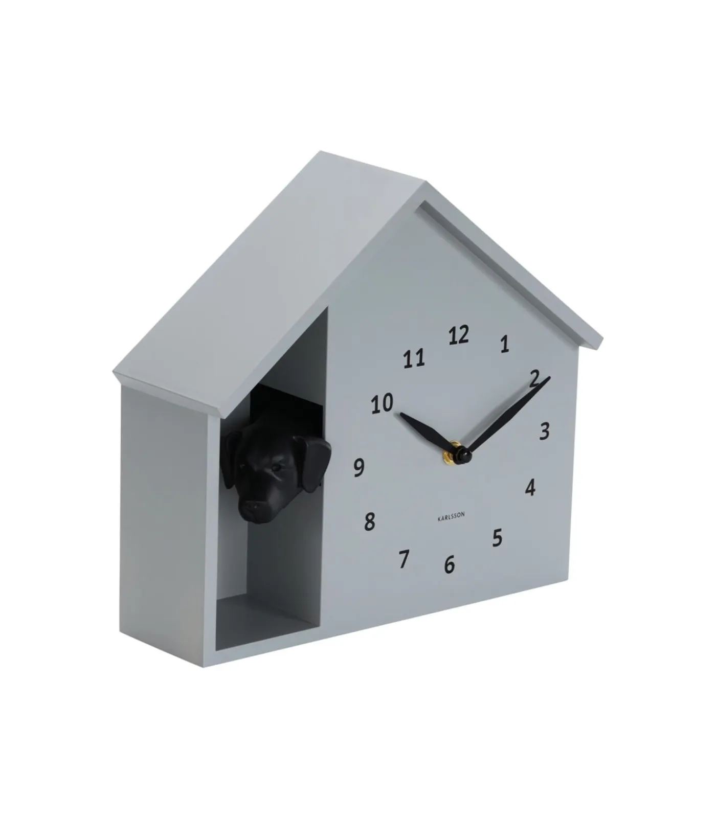 Wandklok Peeking Doggy - Grijs - 24.9x24.9x27cm Klokken