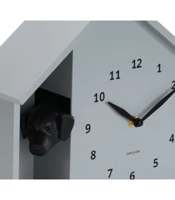 Wandklok Peeking Doggy - Grijs - 24.9x24.9x27cm Klokken