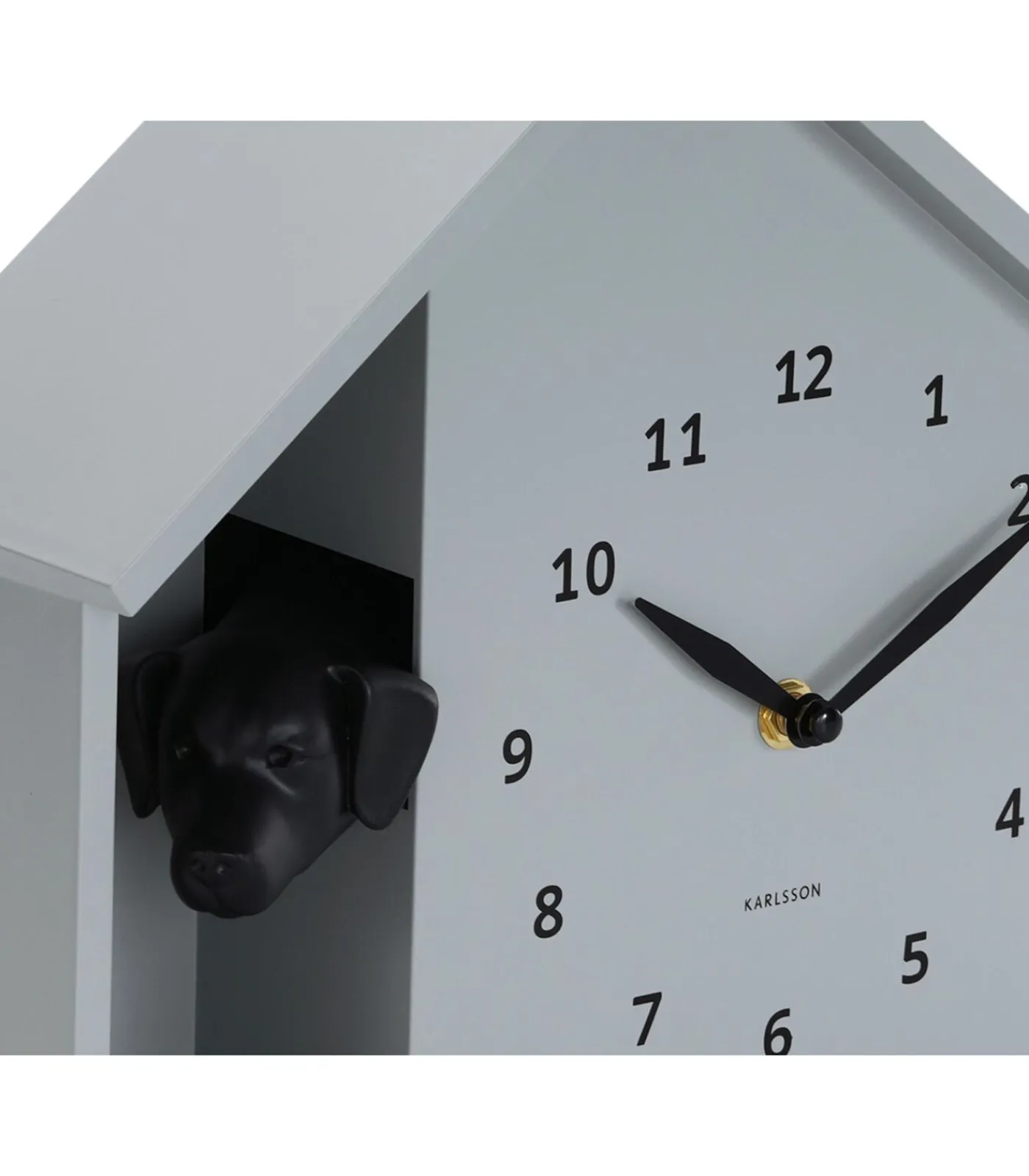 Wandklok Peeking Doggy - Grijs - 24.9x24.9x27cm Klokken