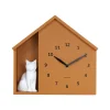 Sale Wandklok Siting Cat - Geel - 24.9x24.9x27cm Klokken