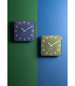 Sale Wandklok Sucinto Dome Square - Groen - 35x35x35cm Klokken