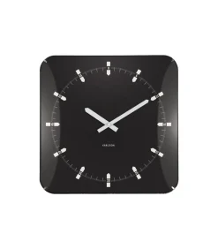 Outlet Wandklok Sucinto Dome Square - Zwart - 35x35x35cm Klokken