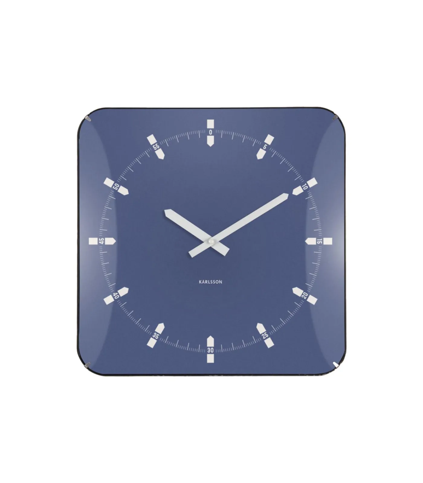 Discount Wandklok Sucinto Dome Square - Blauw - 35x35x35cm Klokken