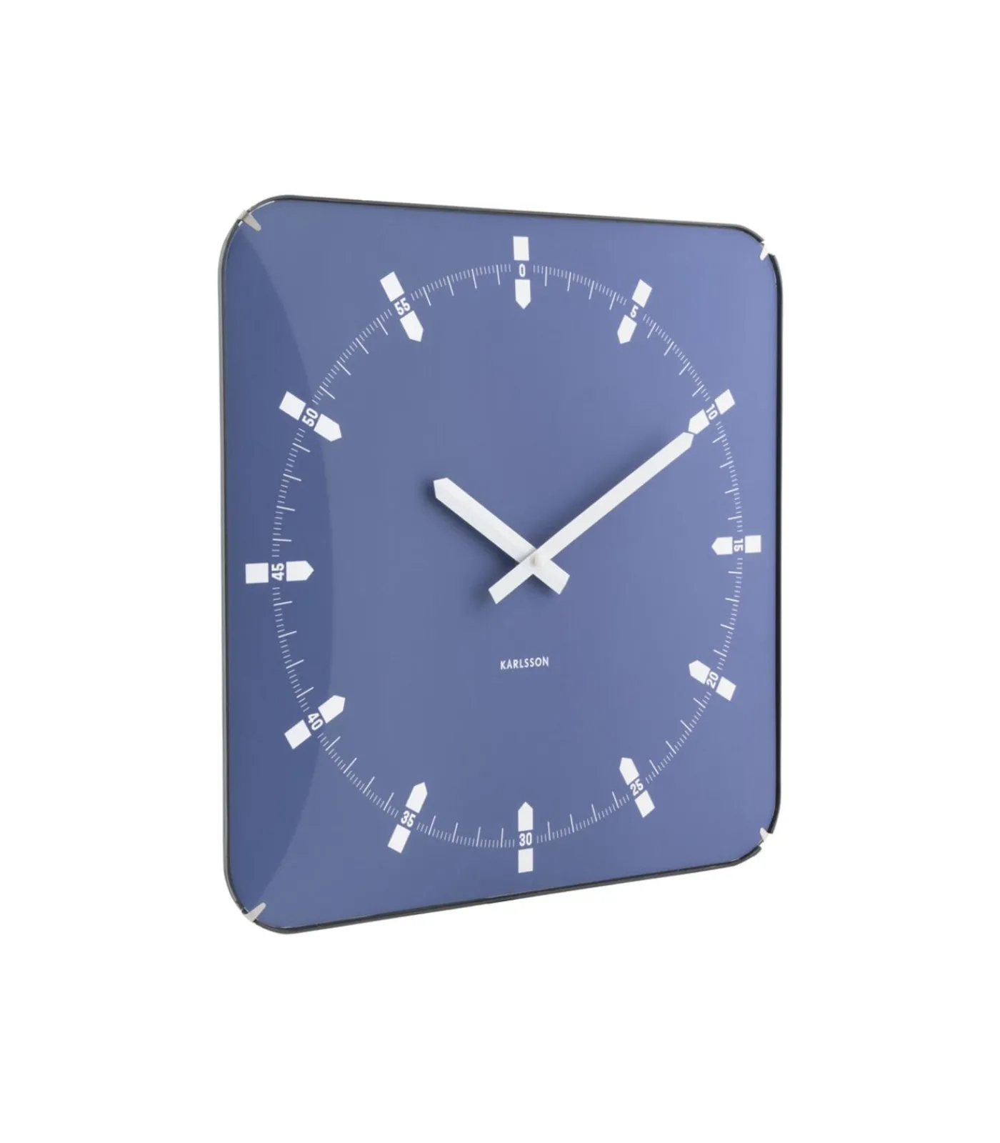 Discount Wandklok Sucinto Dome Square - Blauw - 35x35x35cm Klokken