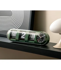 Wandklok Tube Flip - Jungle groen - 38x10x13.5cm Klokken