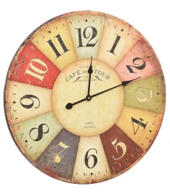 Discount Wandklok vintage stijl 60 cm meerkleurig Klokken