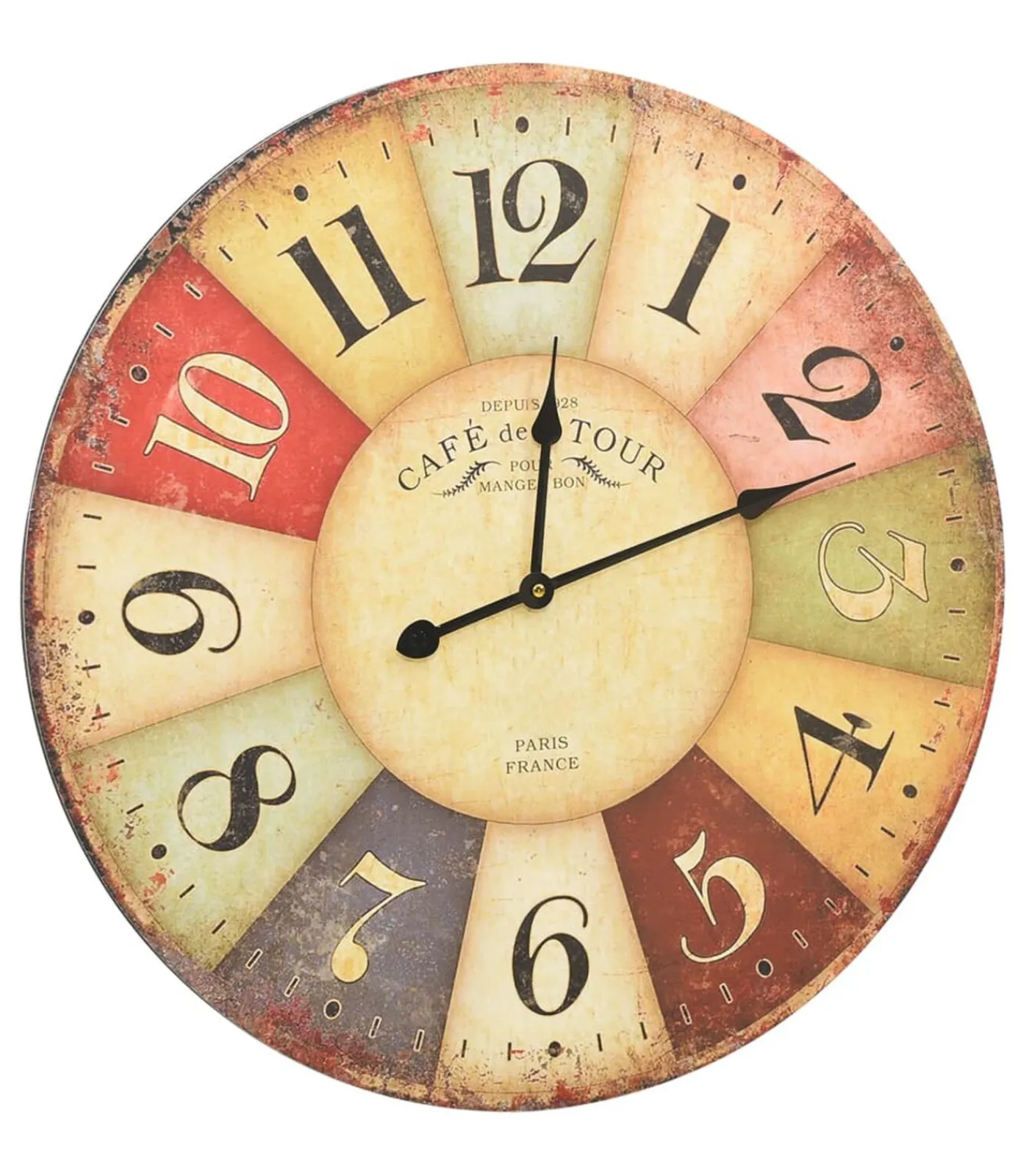 Discount Wandklok vintage stijl 60 cm meerkleurig Klokken
