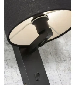 Outlet Wandlamp Andes - Bamboe Zwart/Zwart - 19x24x36cm Muurverlichting