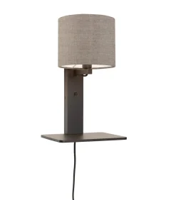 Sale Wandlamp Andes - Bamboe Zwart/Taupe - 19x24x36cm Muurverlichting