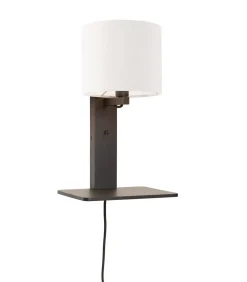 Clearance Wandlamp Andes - Bamboe Zwart/Wit - 19x24x36cm Muurverlichting