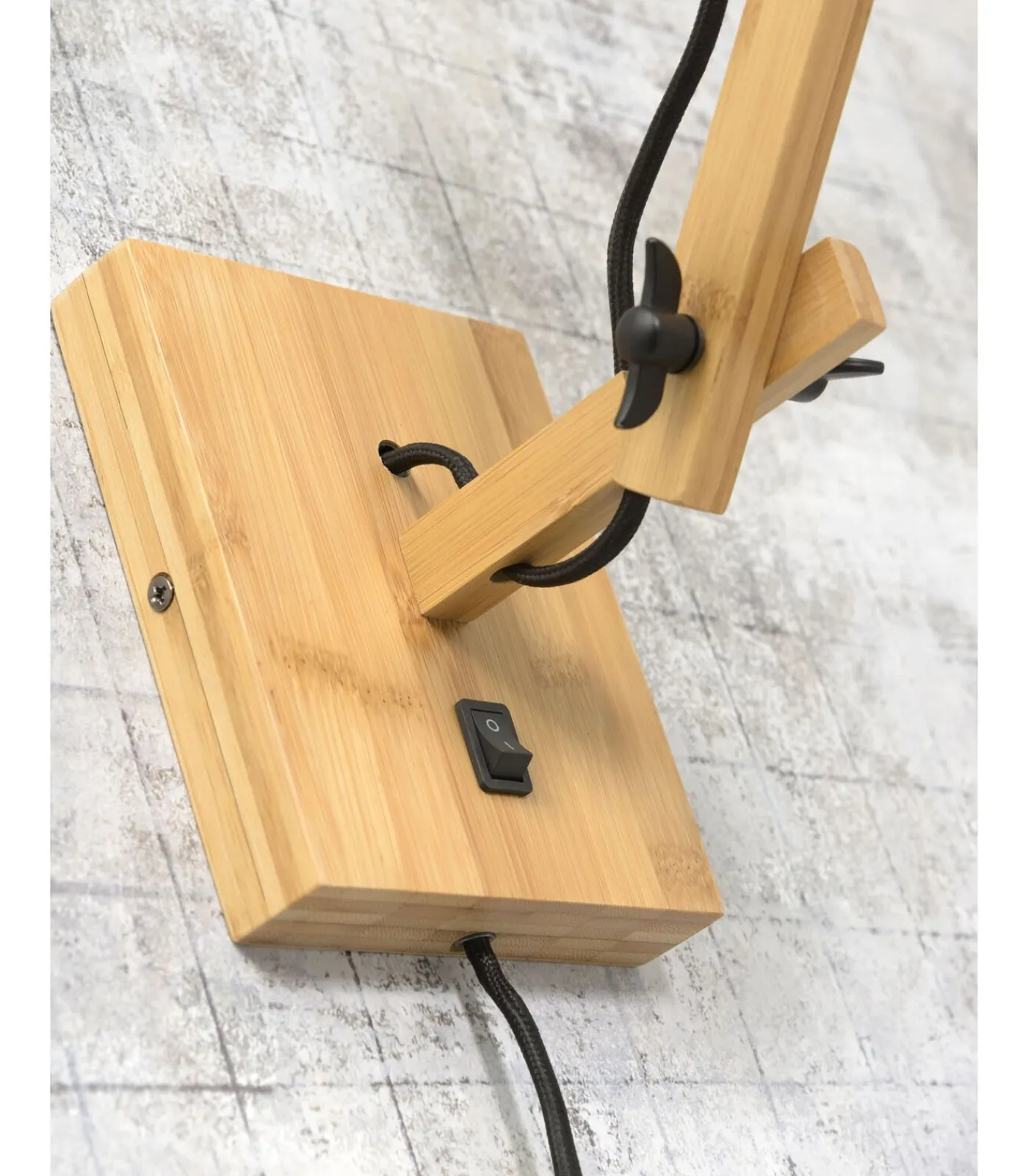 Wandlamp Andes - Bamboe/Donkergrijs - 50x32x45cm Muurverlichting