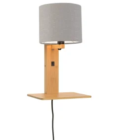 Wandlamp Andes - Bamboe/Lichtgrijs - 19x24x36cm Muurverlichting