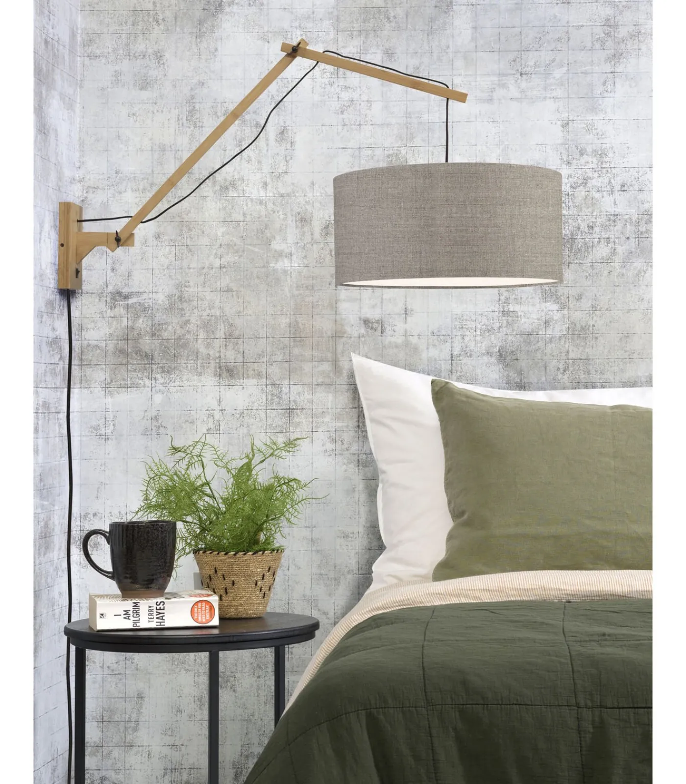 New Wandlamp Andes - Bamboe/Taupe - 95x47x55cm Muurverlichting