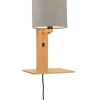 Outlet Wandlamp Andes - Bamboe/Taupe - 19x24x36cm Muurverlichting