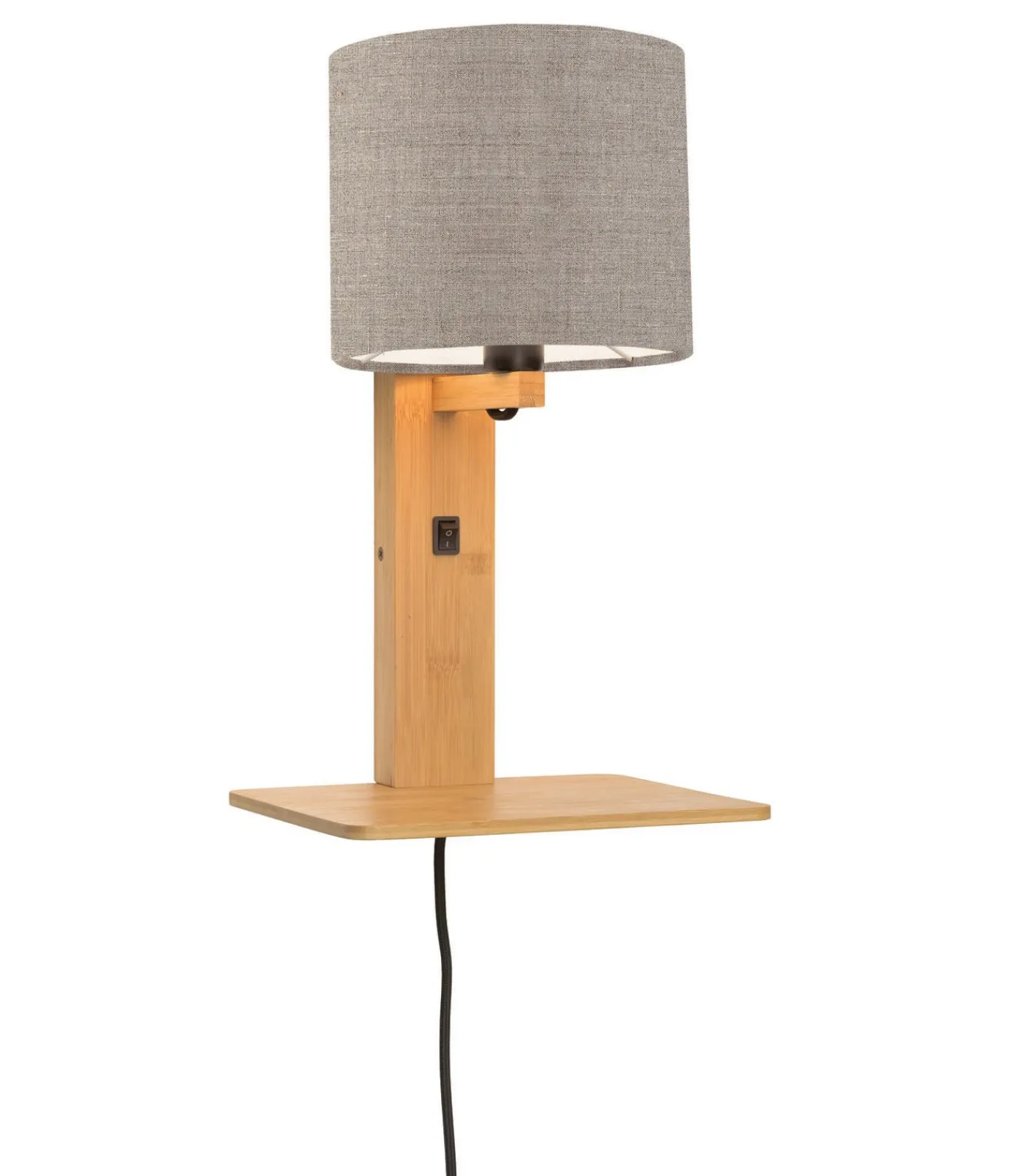 Outlet Wandlamp Andes - Bamboe/Taupe - 19x24x36cm Muurverlichting