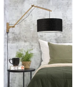 Online Wandlamp Andes - Bamboe/Zwart - 95x47x55cm Muurverlichting